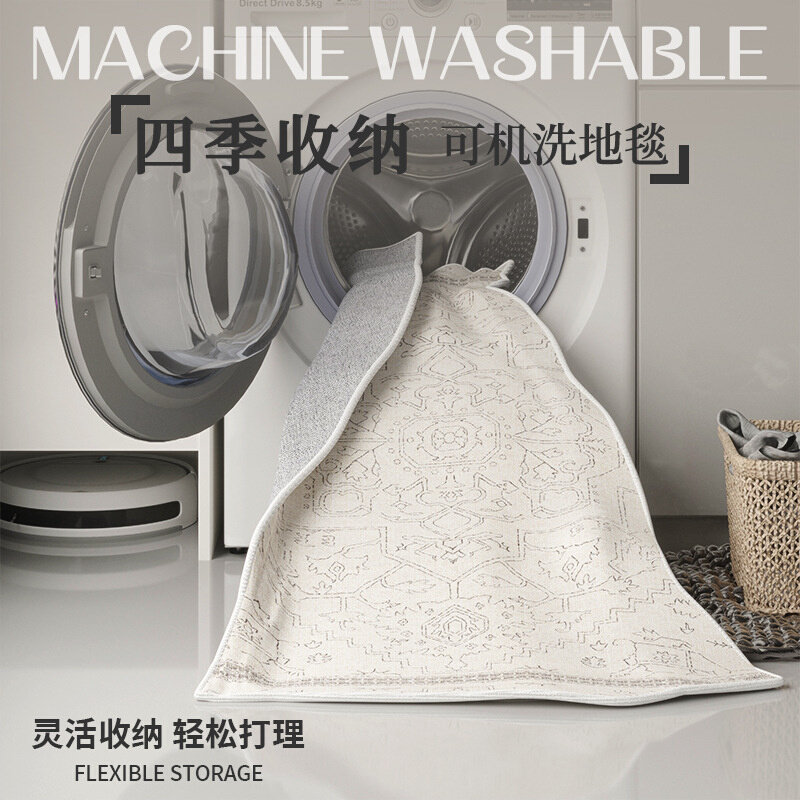 可机洗美式复古仿羊绒地毯客厅床边毯高级家用沙发卧室地毯跨境