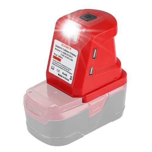 适用Ryobi工匠18V锂电池便携工具电池LED工作照明灯带双USBDIY