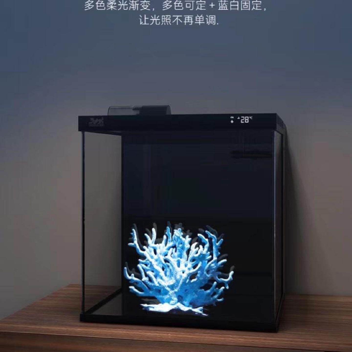 森森生态桌面小鱼缸背过滤加上过滤雨淋双水泵循环系统超白鱼缸