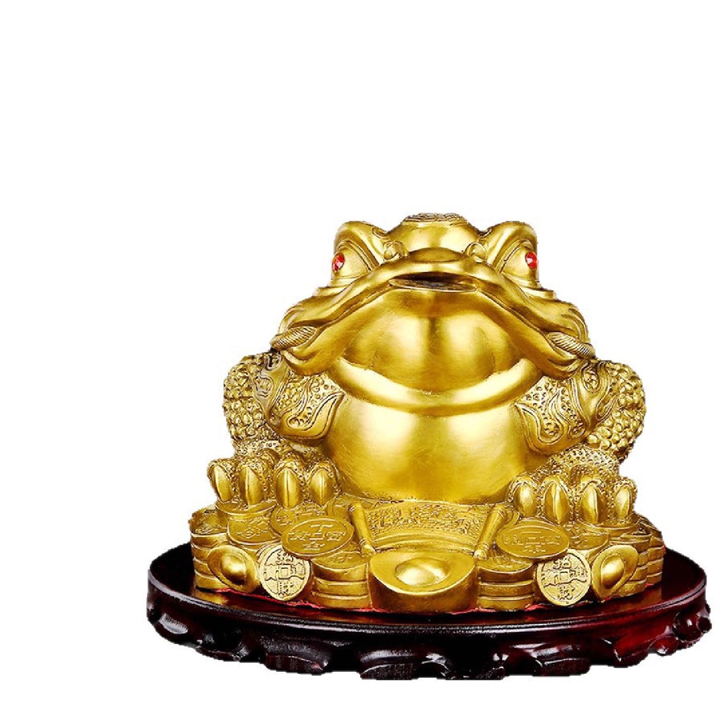 铜三足金蟾摆件纯黄铜金蟾蜍客厅铜三脚金蝉玄关装饰店铺开业礼品