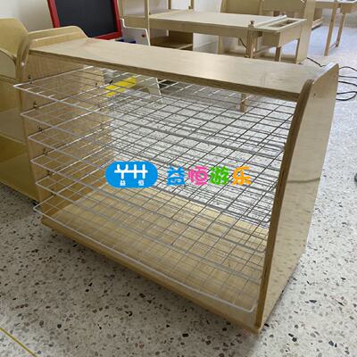 幼儿园美术区实木美工柜晾干架早教可移动美术画架收纳纸筒综合柜