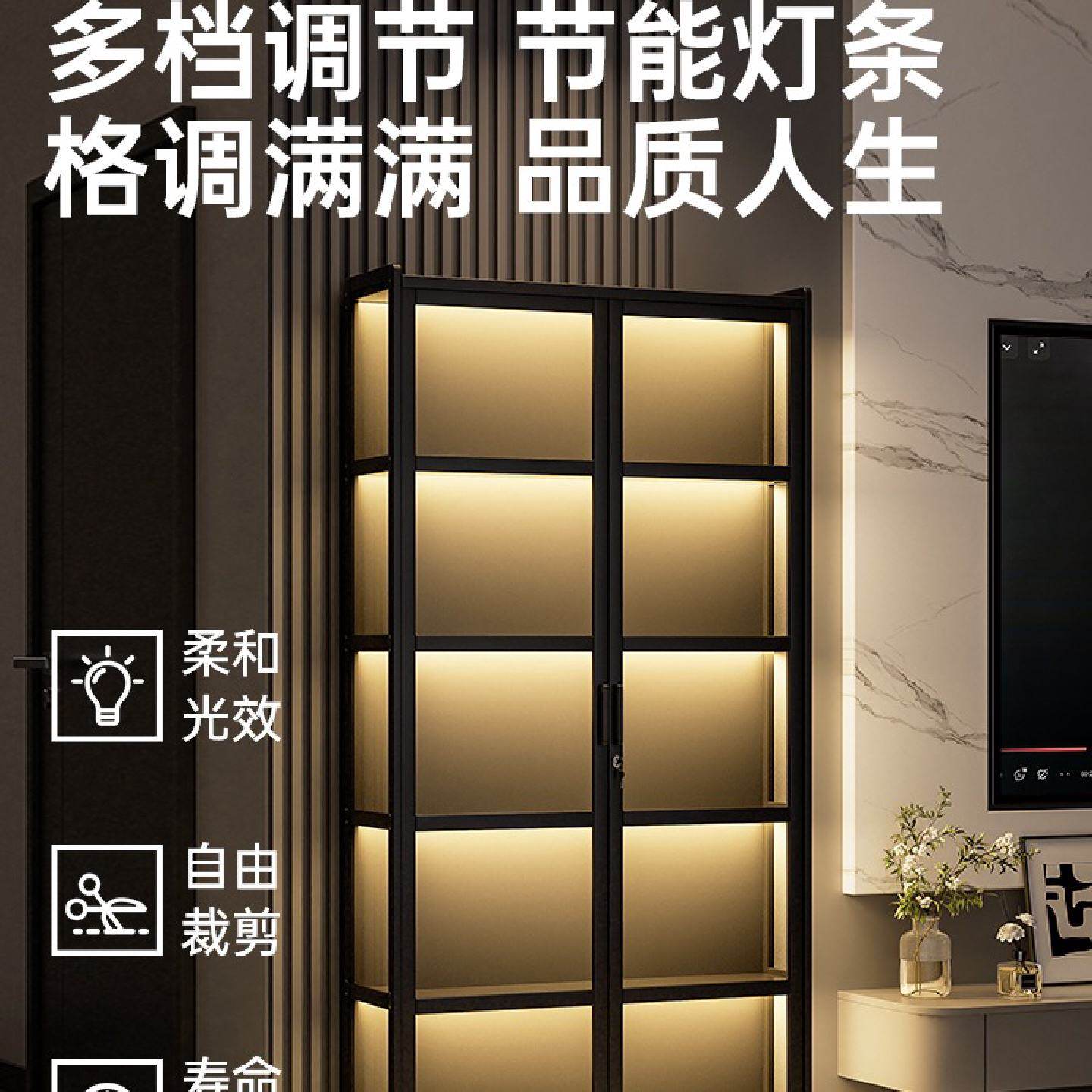 酒柜客厅2024新款靠墙红酒白酒储藏柜轻奢高档高级感家用展示柜子
