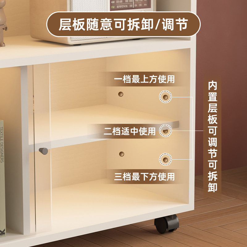 办公桌边柜侧柜桌下收纳柜小书桌可移动小推车置物架简易书架矮柜