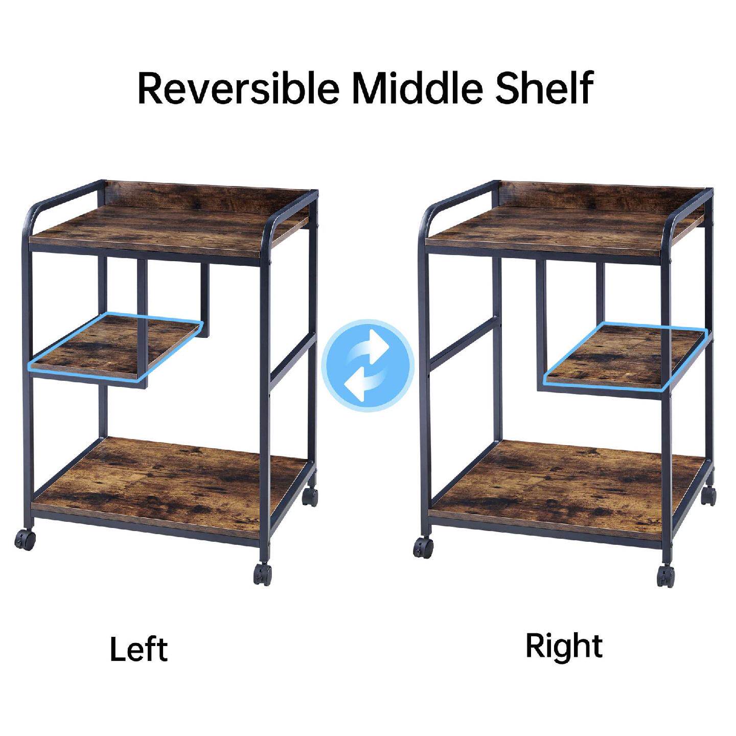 大型打印机支架带轮子的移动打印机桌PC机塔支架主机电脑推车