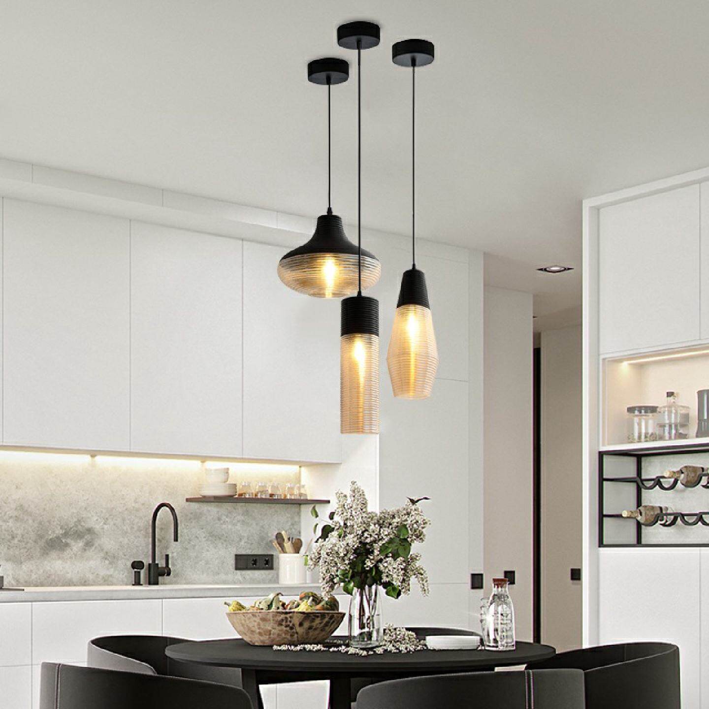 餐厅吊灯玻璃创意楼梯咖啡厅吧台酒吧简约现代单头工业风北欧灯具