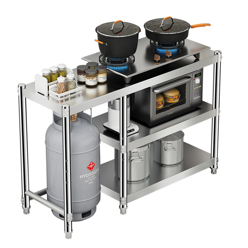 不锈钢厨房置物架瓦斯罐灶台架切菜台面厨具收纳多功能组合置物架,厨房/烹饪用具,厨房置物架/置物柜/角架,淘宝优惠券,粉丝福利购,淘宝优惠卷