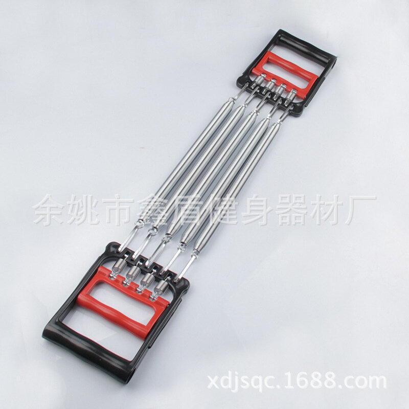 宁波厂家供应两用弹簧多功能镀铬扩胸器拉力器