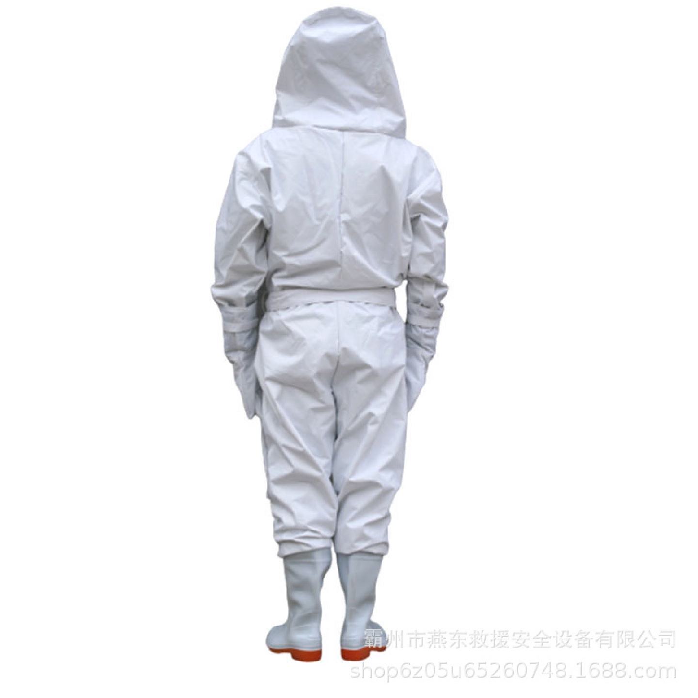 消防应急救援防蛰服全封闭连体式防蜂服带风扇白色橘红色捕蜂服