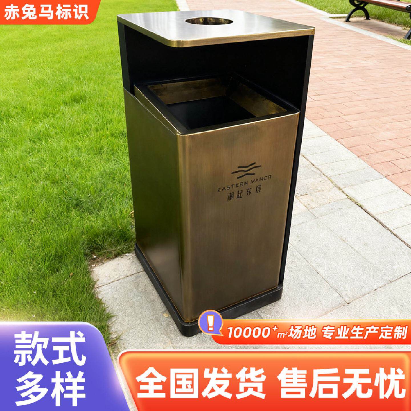 酒店小区垃圾桶带烟灰缸立式走廊电梯口灭烟桶商场用不锈钢果皮箱