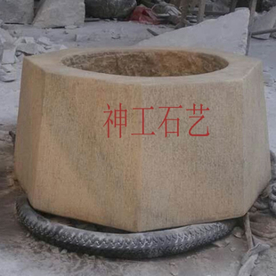 石雕井口仿古井圈汉白玉井口庭院装饰井台石井口青石石头井口