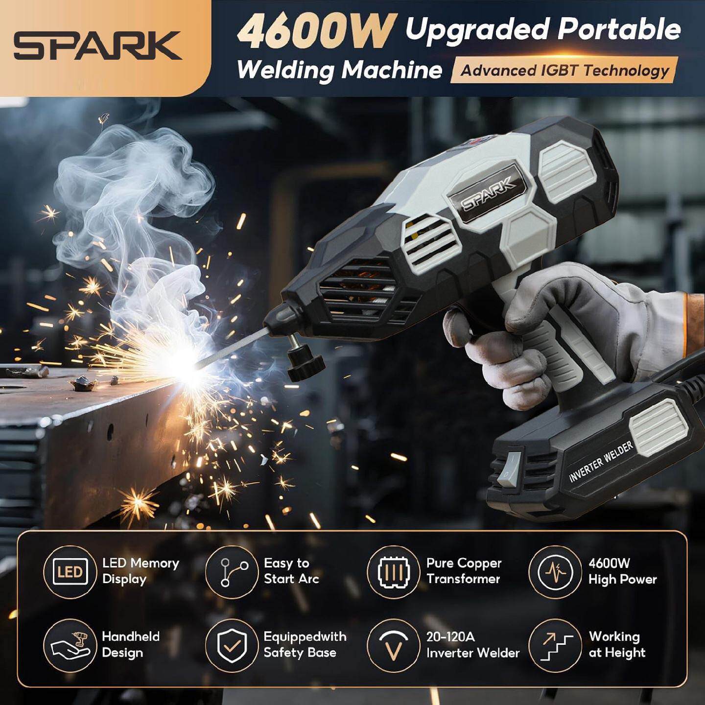 跨境搜SPARK电焊机手持焊机便捷迷你小型铜焊抢一体焊机外贸批发