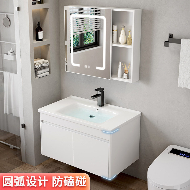 酒店卫生间洗脸盆柜组合小户型浴室柜一体陶瓷挂墙式洗手盆洗漱台