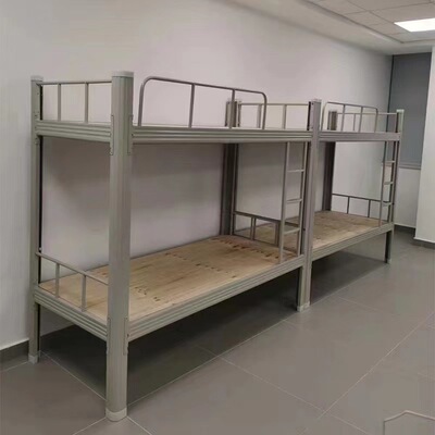 学生宿舍上下铺铁床工厂双人铁架床学校高低加厚型材床拆装铁艺床