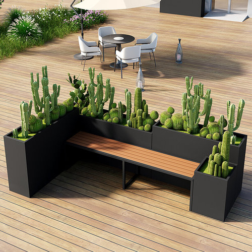 花箱户外坐凳户外花箱外摆围栏隔断花箱不锈钢花箱坐凳阳台商业街