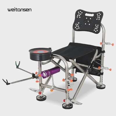 新款轻骑士钓椅台钓椅全地形多功能不锈钢可携式折叠可躺野钓鱼椅