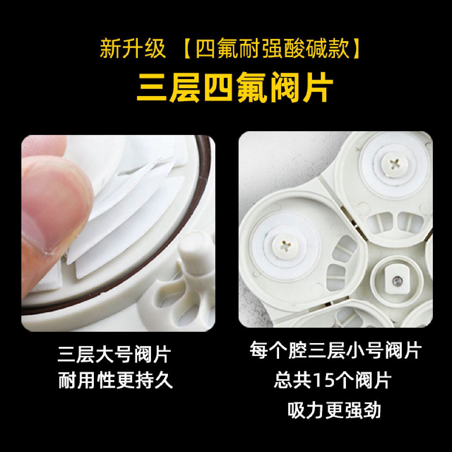 四氟隔膜泵耐强酸碱防腐蚀380V化工泵抽消毒液碱盐酸溶剂自吸水泵