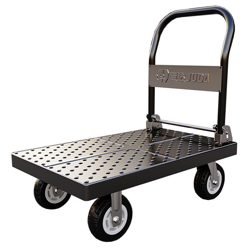 巨达小推车钢板车拉货搬运车可折叠平板小拉车便携式手推车手拖车