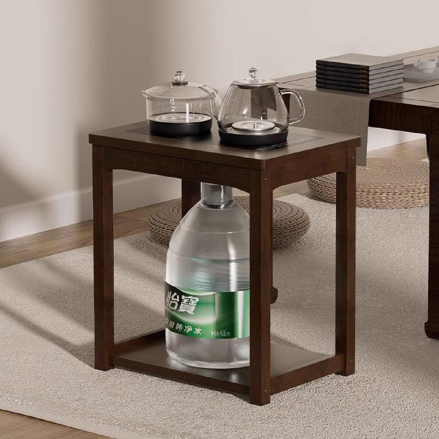 茶几小型家用户泡茶边几客厅沙发边柜烧水壶一体茶水柜水桶置物架