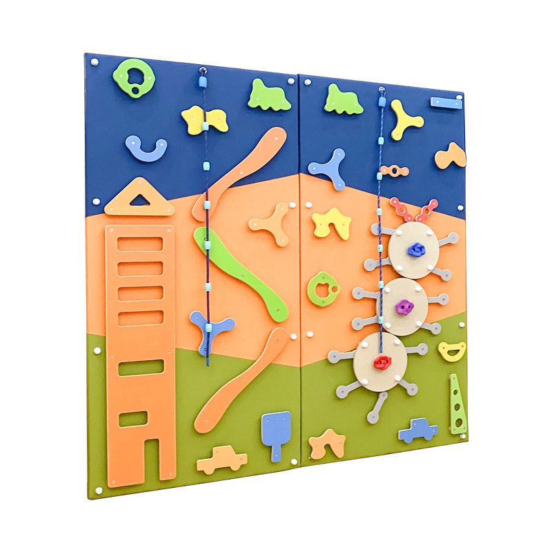 幼儿园感统训练儿童攀岩墙室内外体能拓展组合实木攀爬攀登架