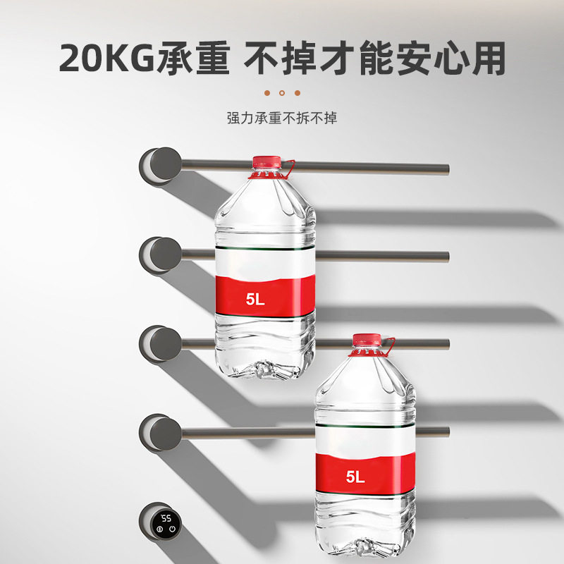 暗装电热毛巾架智能电加热预埋线毛巾杆嵌入式碳纤维浴巾烘干架