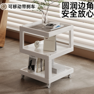 实木沙发边几可移动客厅带轮侧边柜床头置物架家用创意茶几小桌子