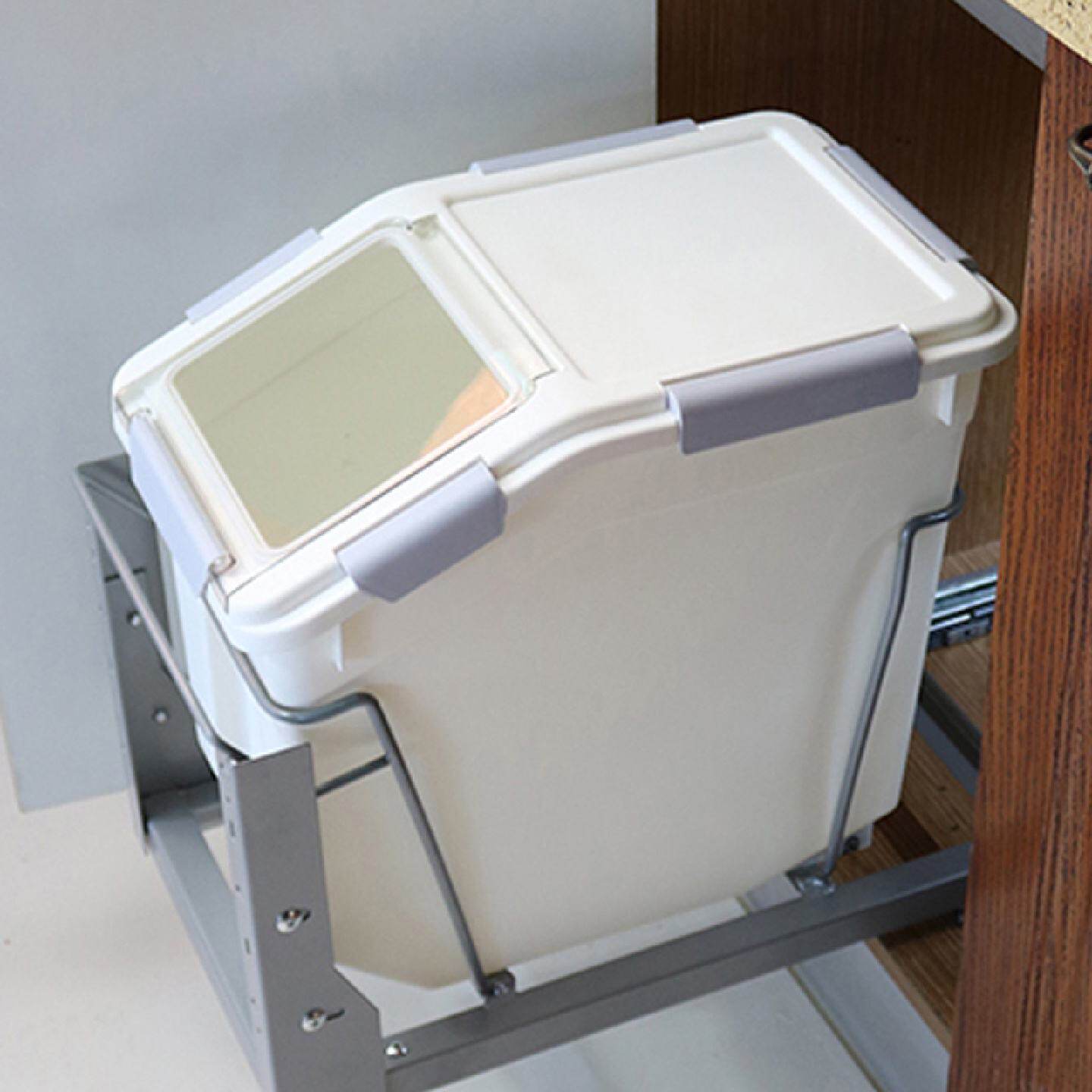 厨房橱柜隐藏嵌入抽拉式密封大容量储米面桶防虫防潮家用米箱拉篮