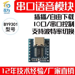 串口控制语音模块MP3播放模块声音播报板可跟换音频BY9301-16P