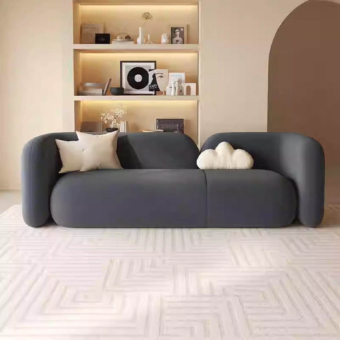 奶油单人沙发椅套装懒人轻奢单椅组合美容院休息区接待会客桌椅