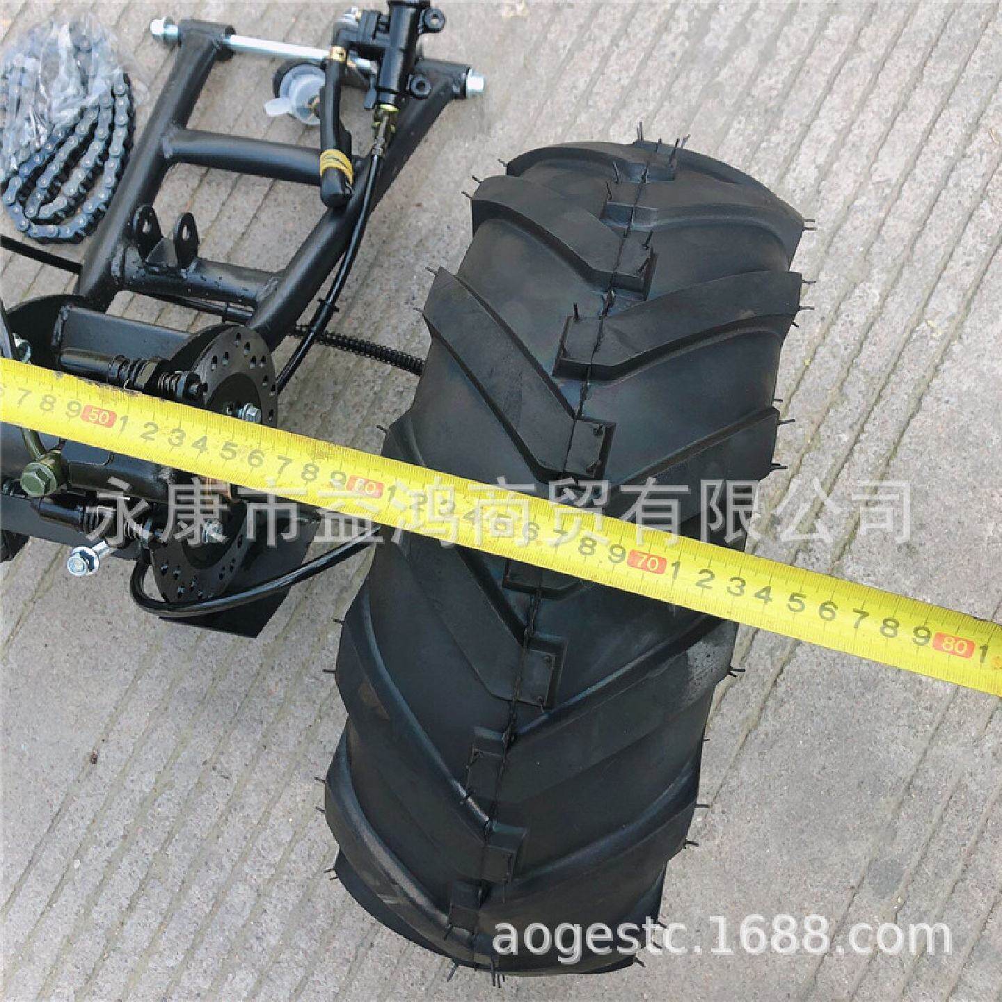 自制四轮沙滩摩托车后桥两轮改三轮后轴改装配件总成碟刹8寸越野