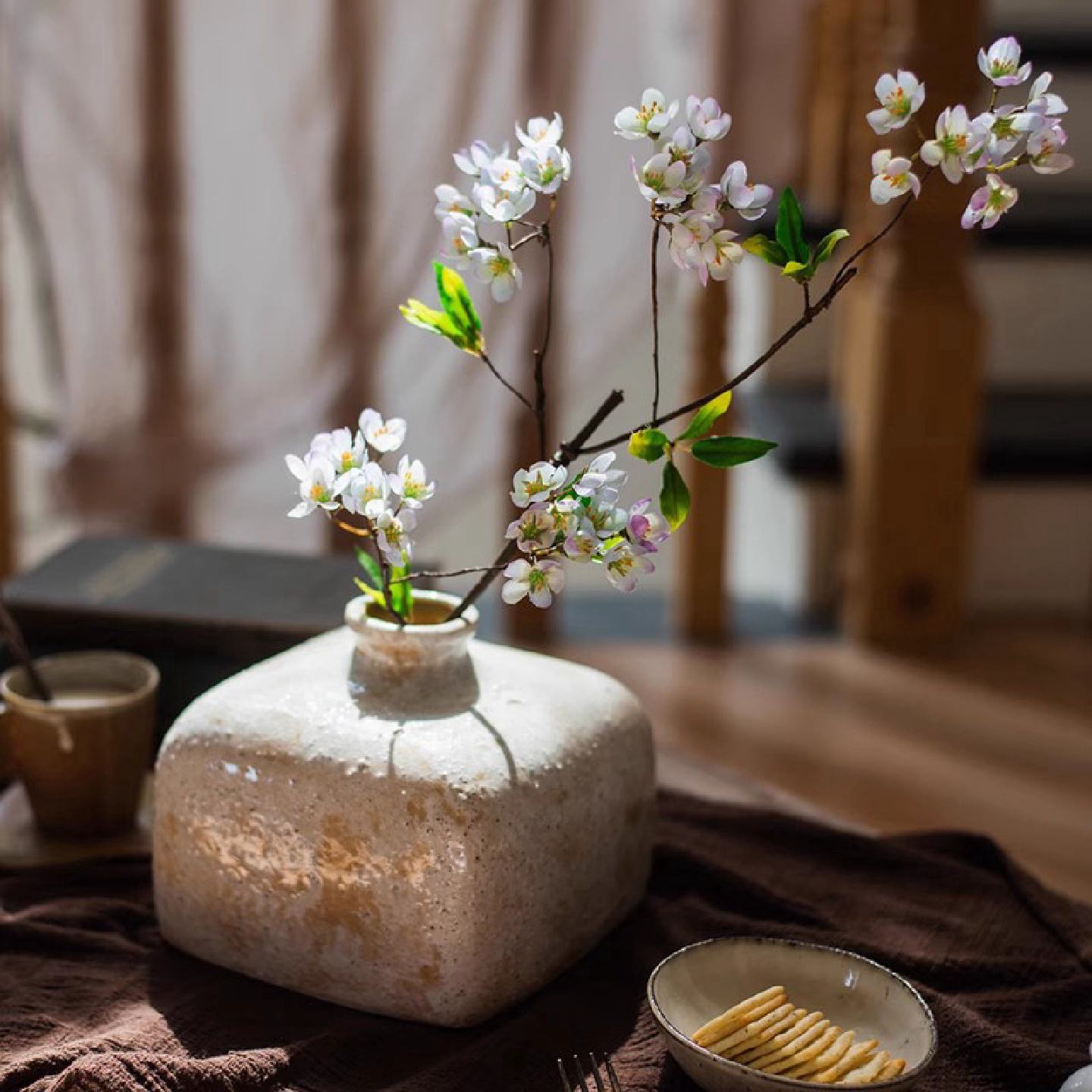 家居插花仿真花山稔花假花桃金娘国风装饰桌面花艺摆件家居装饰