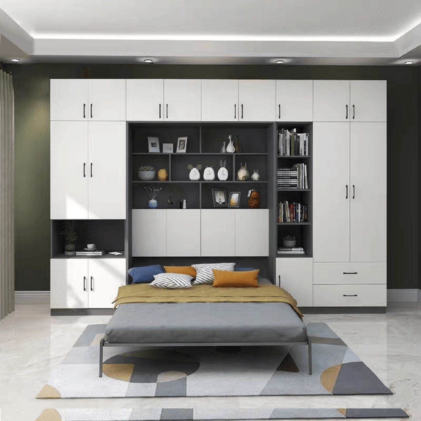 隐形床多功能小户型阳台折叠床现代简约多重空间壁床书房衣柜一体