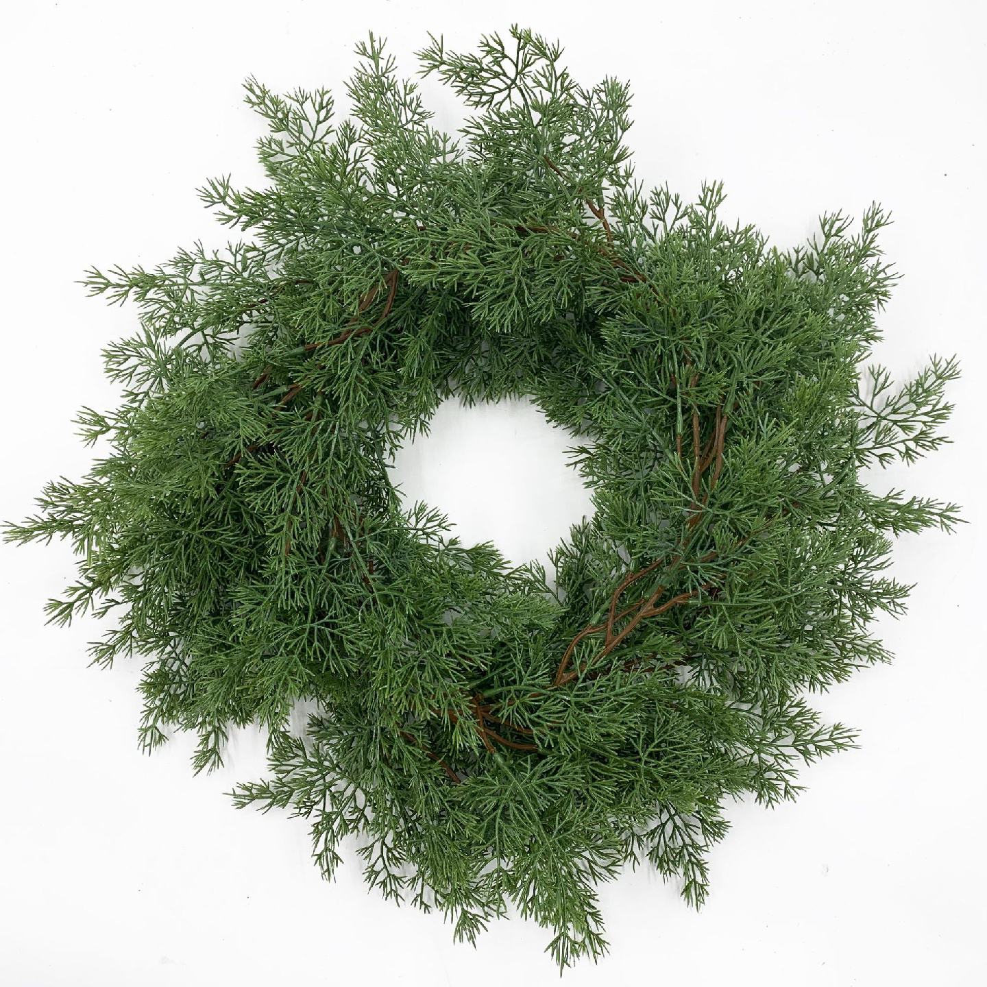 亚马逊跨境圣诞仿真植物1.9米松针藤条仿真绿植人造假花装饰花环