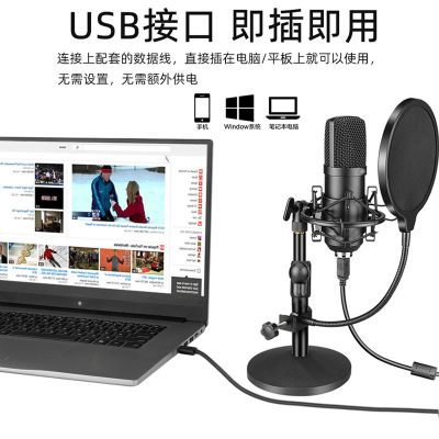 192KHz/24Bit高采样率USB电脑直播录音麦克风bm800话筒套装BM-700