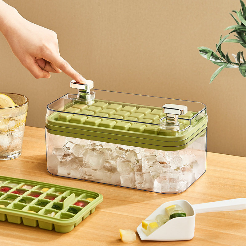 冰块膜具易脱模食品级塑料冰箱收纳制冰神器按压冰盒家用厨房冰格