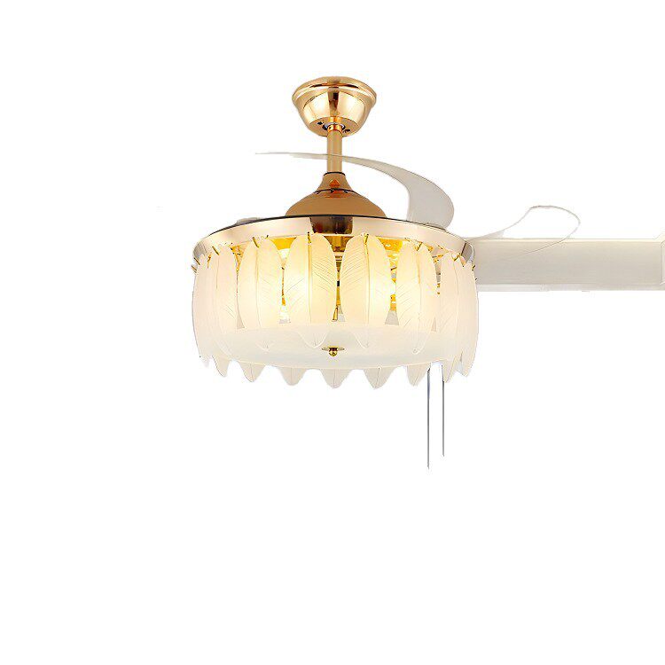 隐形风扇灯吊扇灯变频法式轻奢餐厅灯客厅大风力家用欧式护眼吊灯