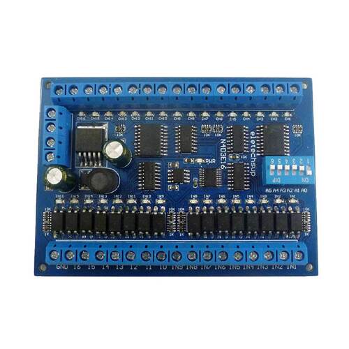 DC12V24V16进16出RS485遥控开关PLCIO扩展板ModbusRTU模块