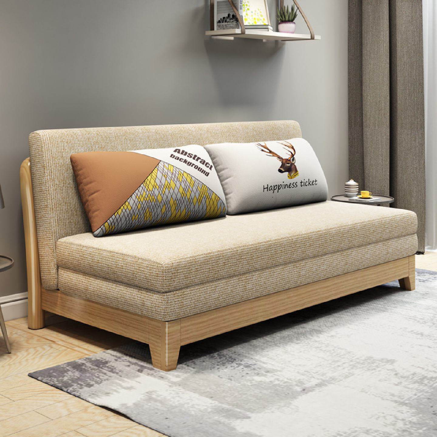 实木多功能可折叠沙发床两用小户型网红款伸缩床储物抽拉式双人床