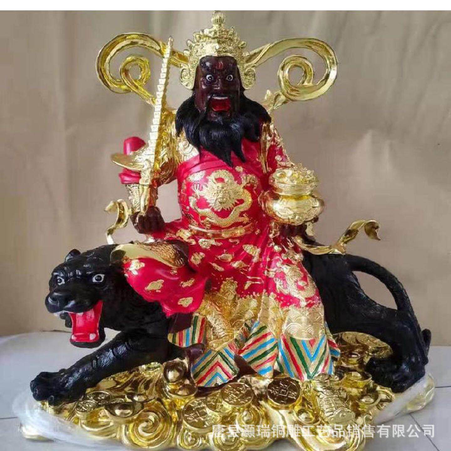 纯铜武赵公明神像供奉赵公明骑虎像80公分九龙关公公司开业摆件