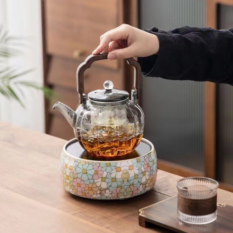 电陶炉高硼硅耐热玻璃煮茶壶家用煮茶炉熬药炉小型蒸茶煮茶器泡茶