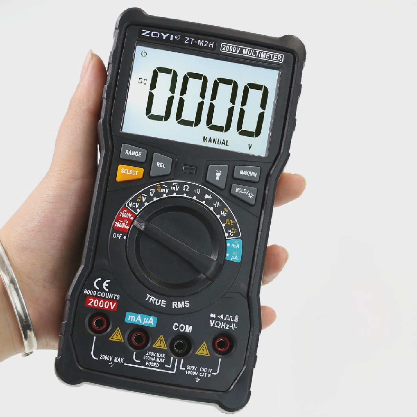 中意Zt-M2H型抗烧毁数字万用表2000V交直流电压测量2Kv高压电容计