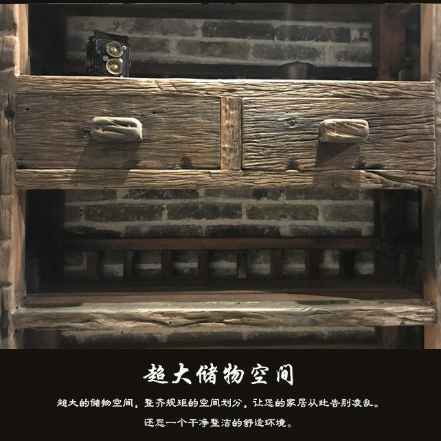 老船木博古架可订做实木茶叶摆放展示架子置物架侘寂风船木架子