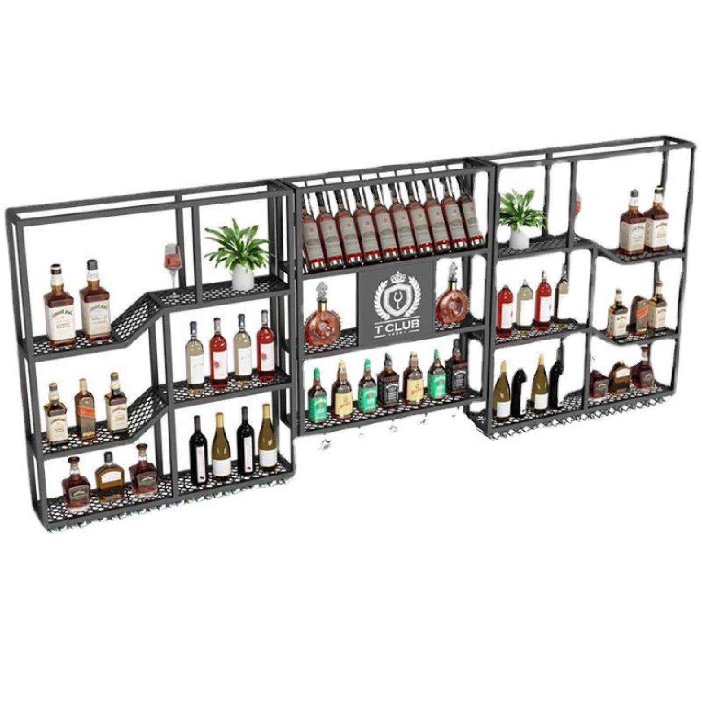 创意铁艺壁挂酒架酒柜置物架墙上壁挂式酒架子展示架酒吧吧台餐厅