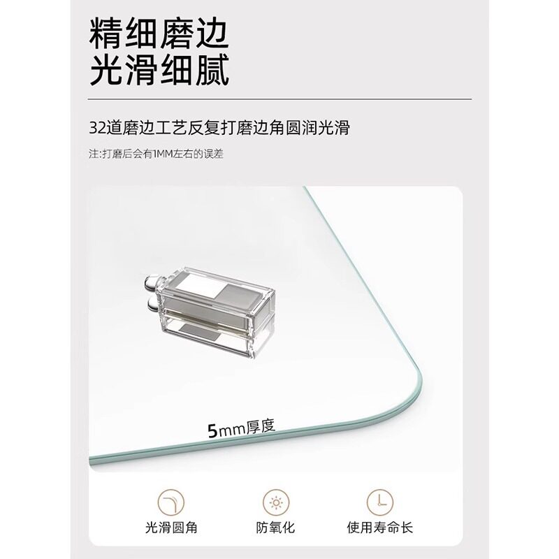 5MM全身镜子贴墙自粘穿衣镜家用壁挂式不变形真实玻璃银镜试衣镜