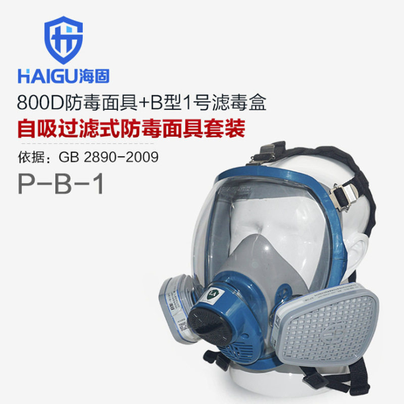 海固HG-800D硅胶防尘防毒全面具工业喷漆化工螺旋式呼吸全面罩