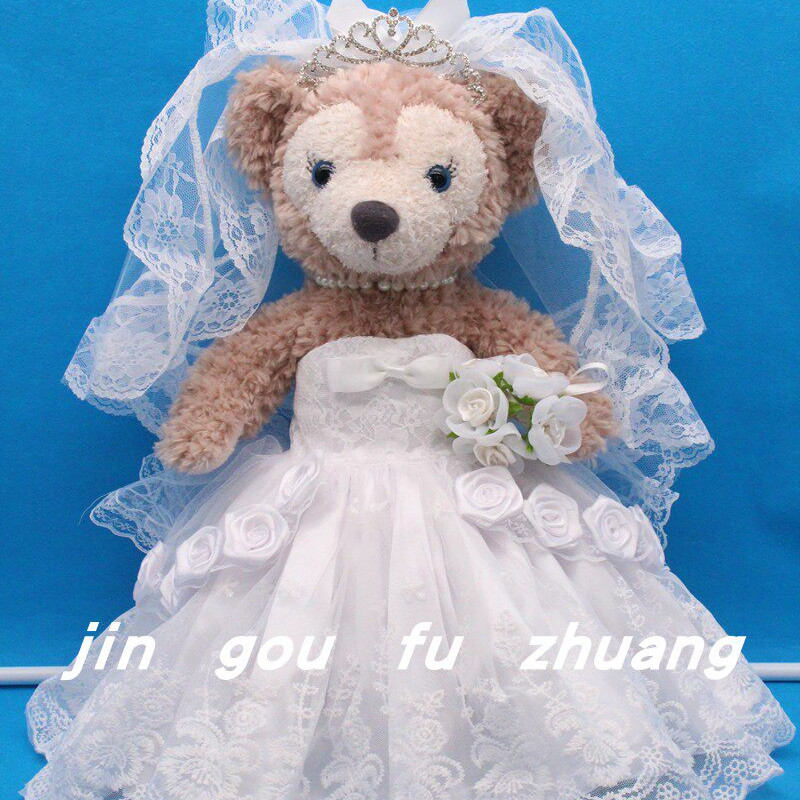 S号毛绒熊玫玫高档婚纱礼服