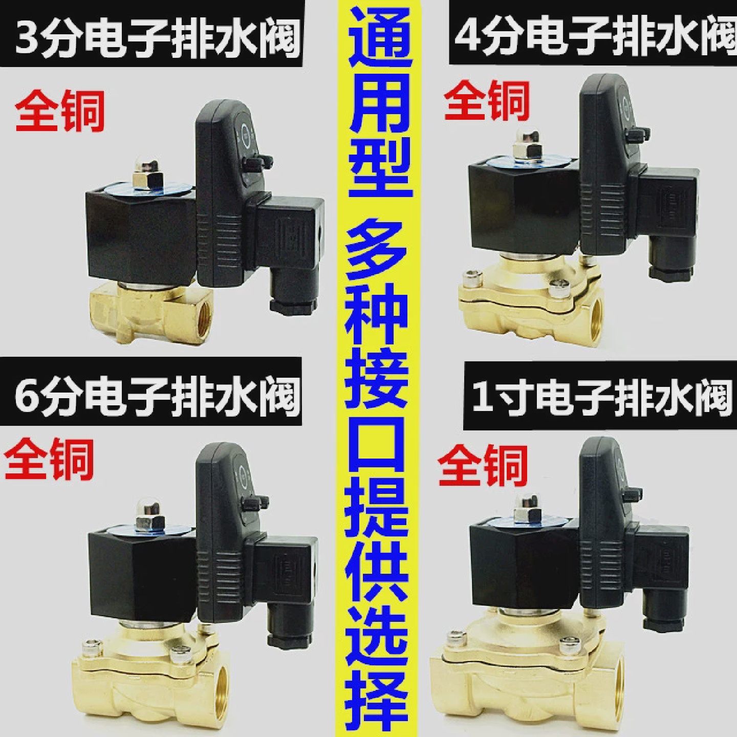2W160-15电子排水阀AC220V4分/6分/1寸储存器空压机定时排水器