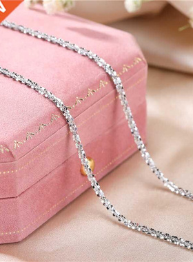 Authentic Italian S925 Sterling Silver Necklace Sparkling Cl