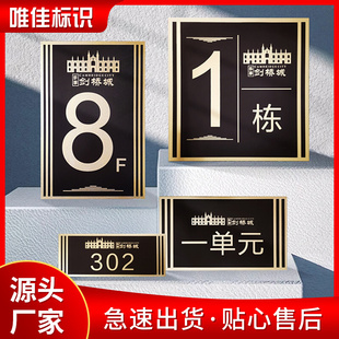 不锈钢楼号牌楼层指示牌别墅单元牌楼栋牌小区楼幢牌楼栋号标识牌