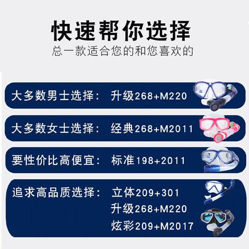 TOPIS浮潜三宝套装全干式游泳呼吸管成人防雾面罩近视潜水镜装备