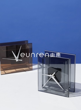 现代简约轻奢创意时钟摆件售楼处办公室家居客厅桌面创意钟表装饰